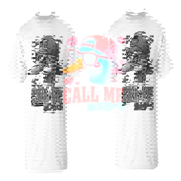Boys Valentines Call Me Duck Hunting Kid Cute Cool Valentine T-Shirt