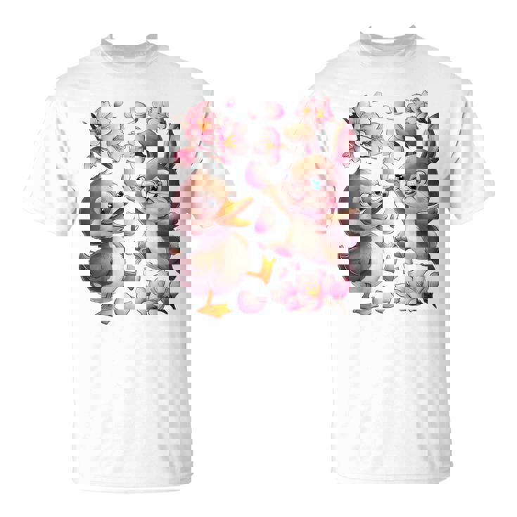 Canard Et Lapin Fleur De Cerisier Fleur Sakura T-Shirt