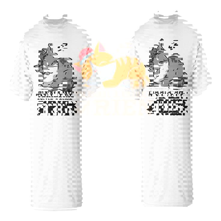 Chat Humour Travail À Faire Rien Idée Sommeil Flemme T-Shirt