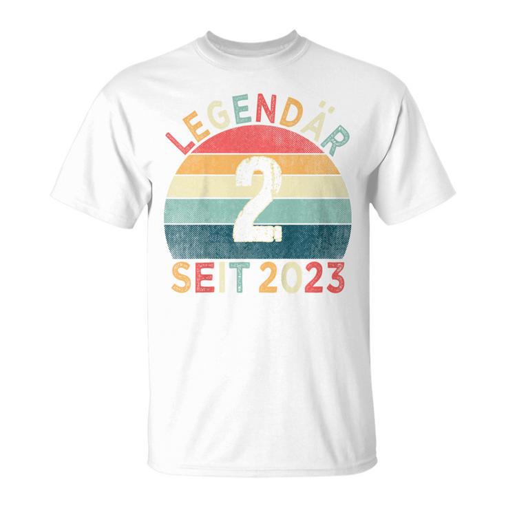 Children's 2Nd Birthday Legendary Since 2023Intage 2 Year Old T-Shirt