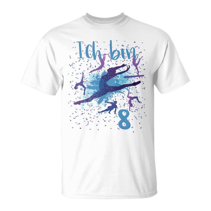 Children's 8Th Birthday Girls' Gymnastics Ich Bin 8 T-Shirt