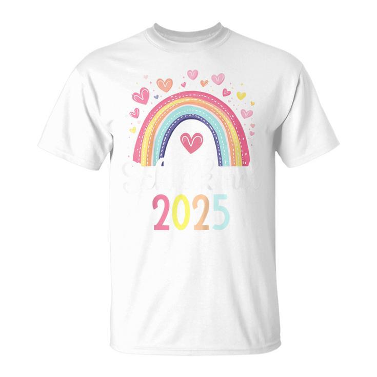 Children's School Child 2025 Rainbow Girls First Day At School 2025 Girls' T-Shirt