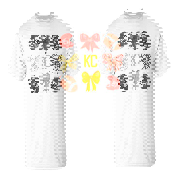 Coquette Bow Go Cheer Kansas City Pride Cheerleader Girls T-Shirt