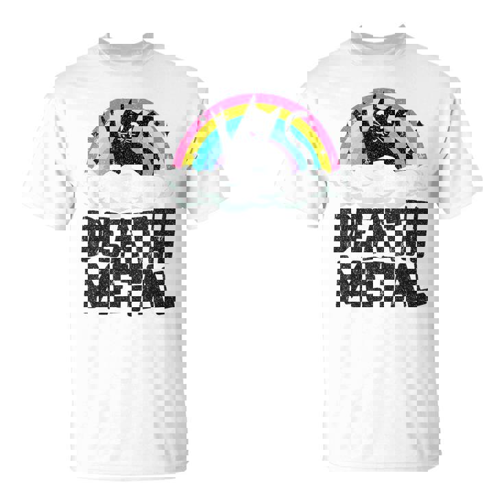 Death Metal Cat Satanic Banda De Punk Rock Para Niños Metal Rainbow Camiseta unisex