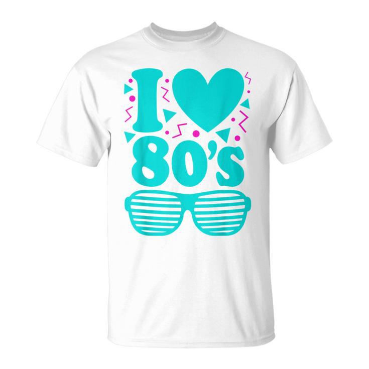 Disfraz De Fiesta Retro De Los Años 80 I Love The 80 Camiseta unisex