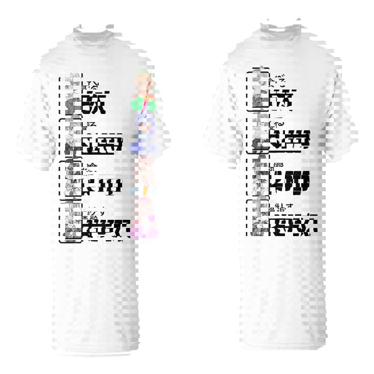 Eat Sleep K-Pop Repeat Regalo De Anime Kawaii De Pop Coreano Camiseta unisex