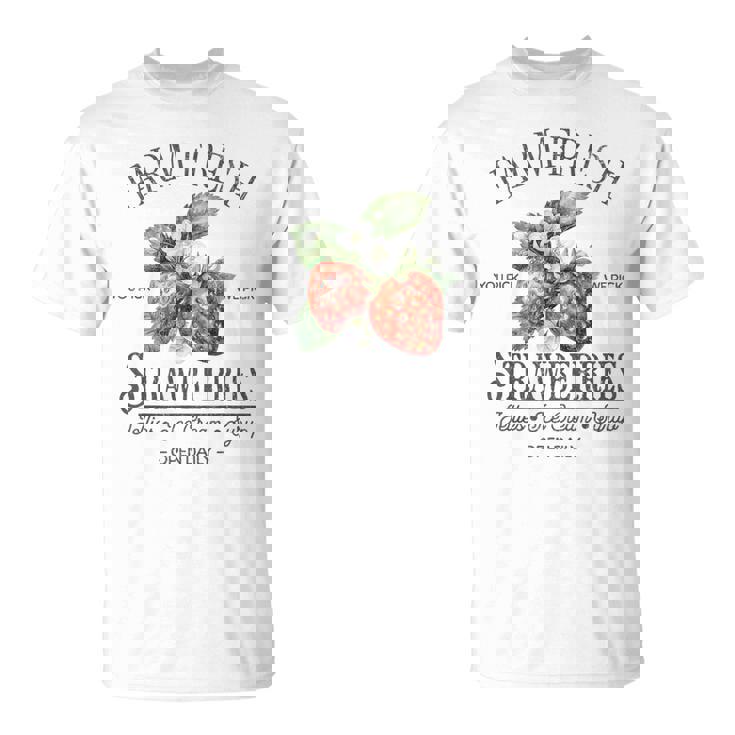 Farm Fresh Strawberries Vintage Strawberry Farmers Farm T-Shirt