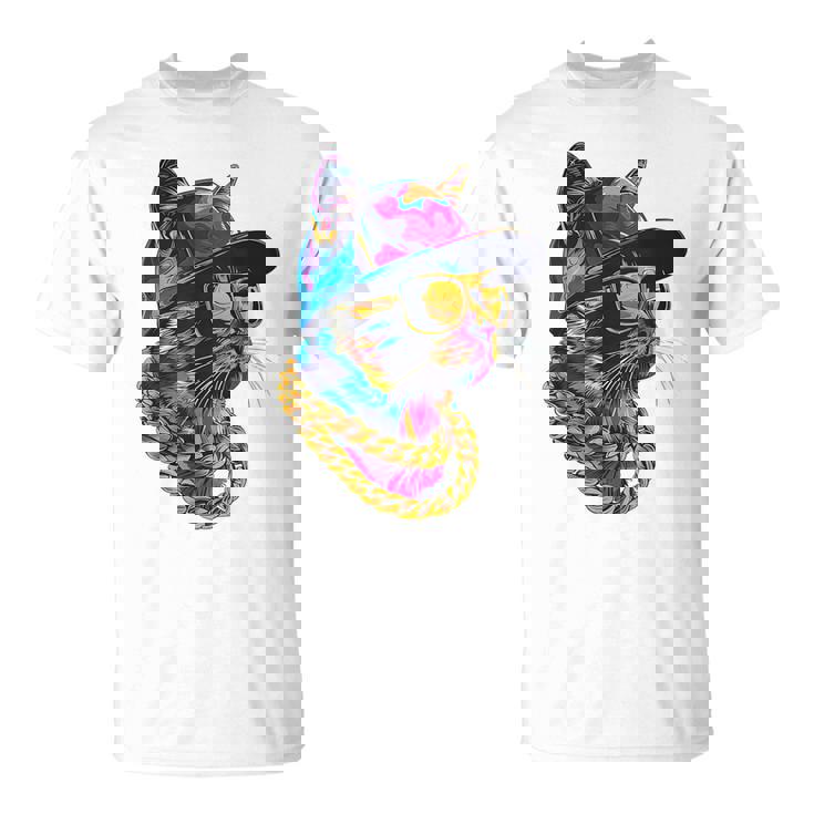 Genial Hip Hop Cat Urban Streetwear B-Boy Graffiti Camiseta unisex