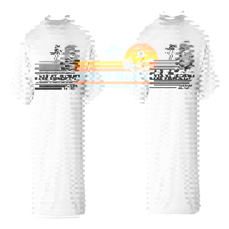 Gulf Of Mexico Est 1550 Vintage Sunset Beach T-Shirt