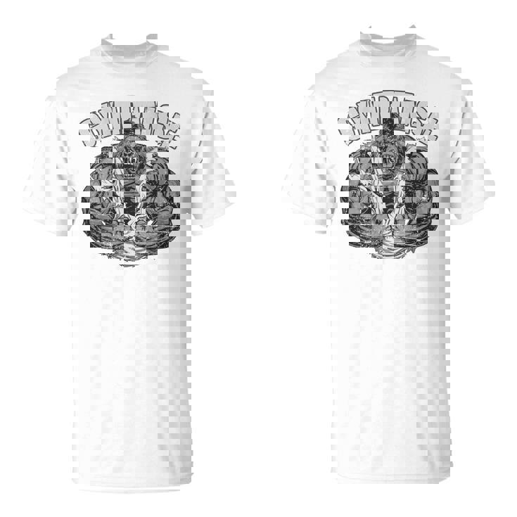 Gympanse Gym Mono Chimpancé Fitness Coach Gym Parte Trasera Camiseta unisex