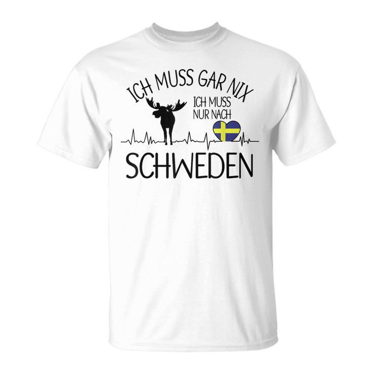 Ich Muss Nur Nach Sweden Ich Muss Gar Nix Gray S T-Shirt