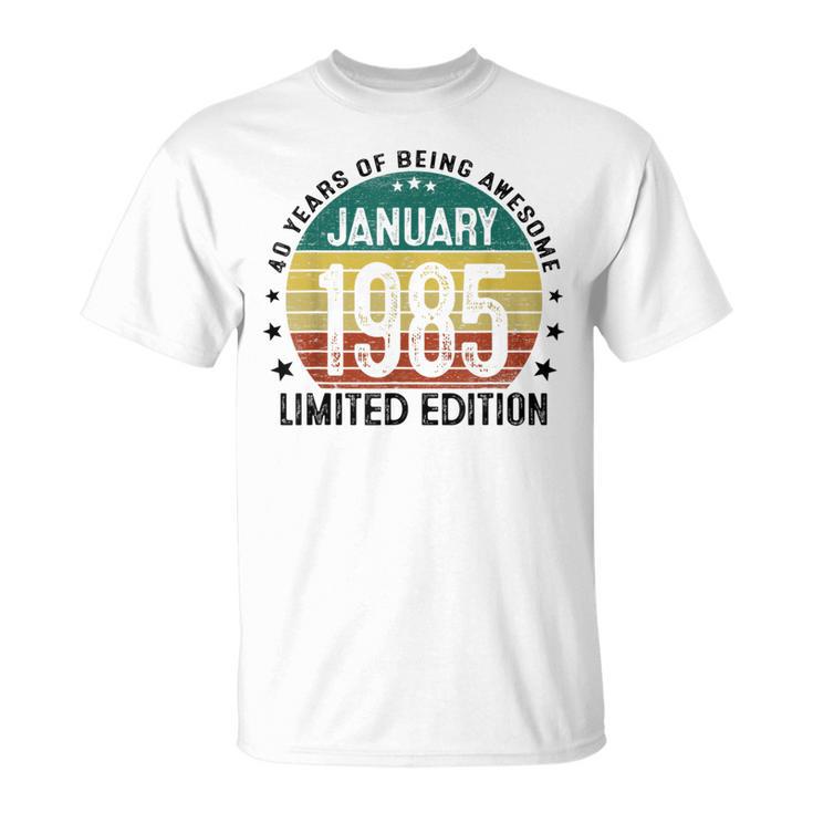 January 1985 40Th Birthday 1985 40 Years Decorative T-Shirt