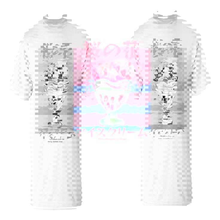 Japanese Cherry Blossom Ice Ecriture Japonaise Glace Sakura T-Shirt