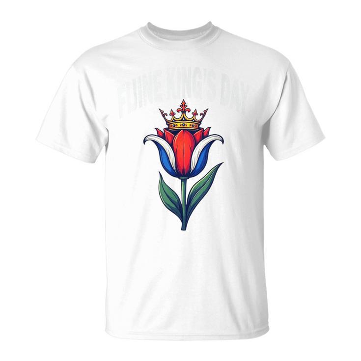 Koningsdag Países Bajos 2025 Crown Kings Day Ámsterdam Camiseta unisex