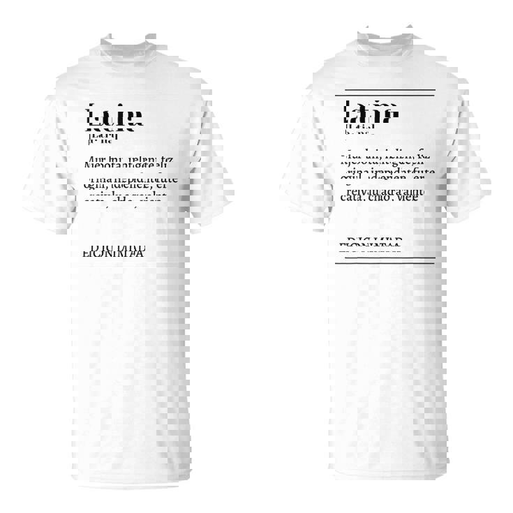 Latina Latina Latina Chica Latina Diccionario Español Camiseta unisex