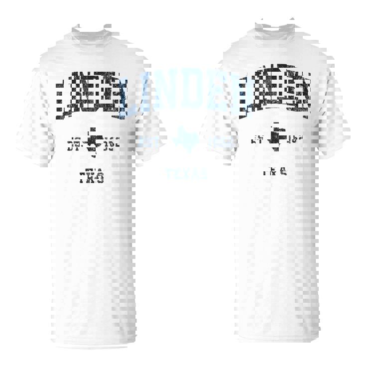 Linden Texas TX Vintage Athletic Navy Sports T-Shirt