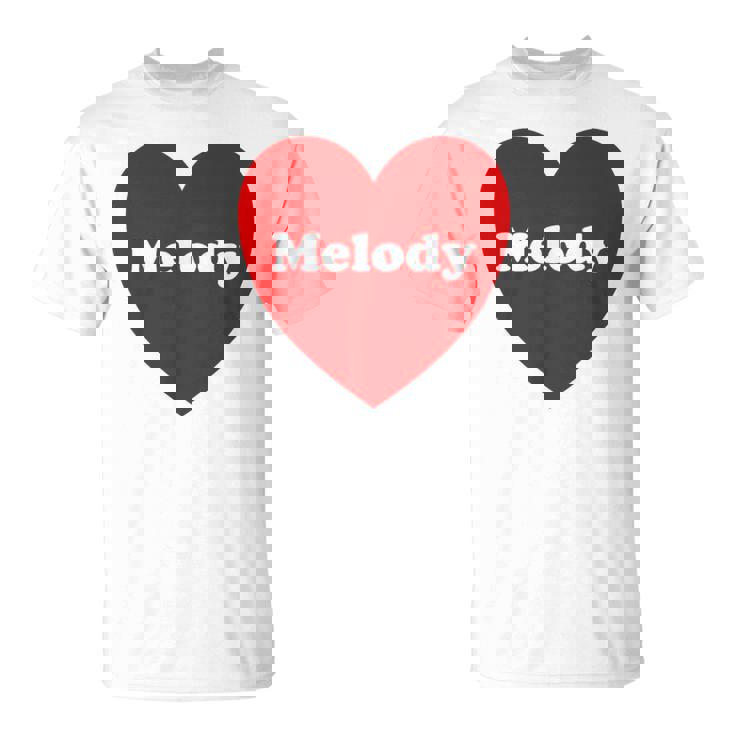 I Love Melody Heart Cute Melody Nombre Camiseta unisex