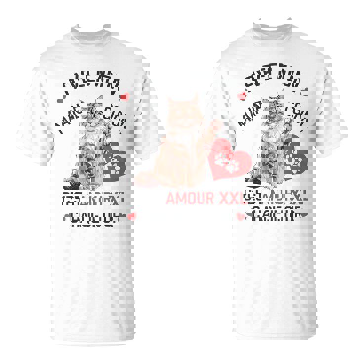 Maine Coon Cadeau Propriétaire Maine Coon Humour Chat Mignon T-Shirt