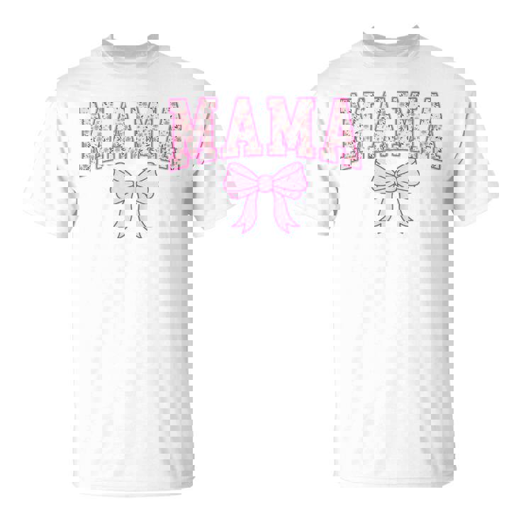 Mama Coquette Bow Retro Pink Aesthetic Mother's Day Mom Life T-Shirt
