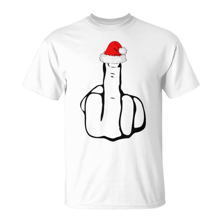 Middle Finger Jolly As Fuck Adult Joke Offensive Christmas T-Shirt