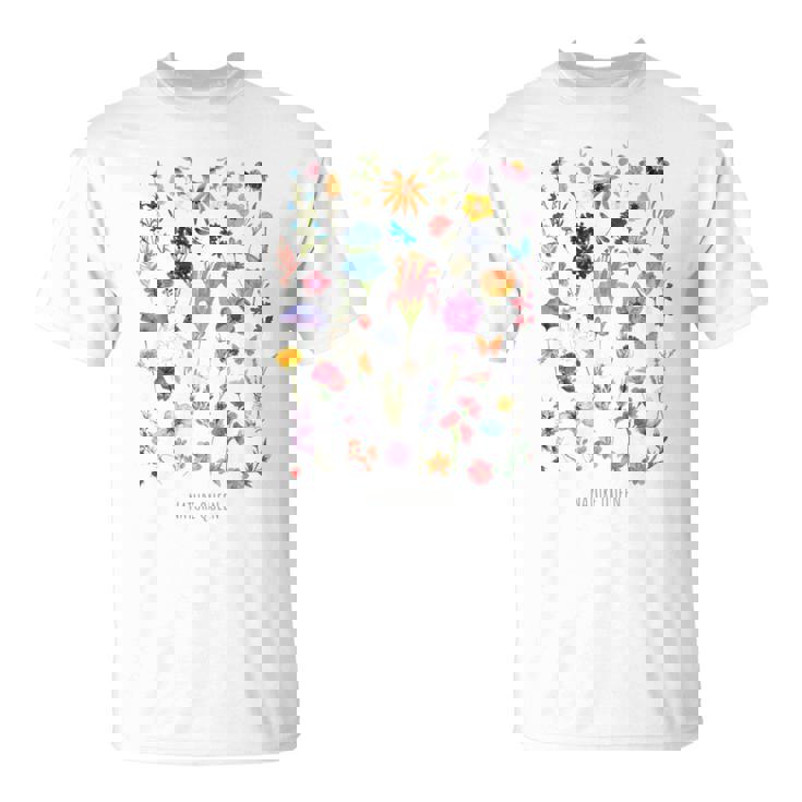 Nature Queen Flowers Floral Manga Larga Camiseta unisex