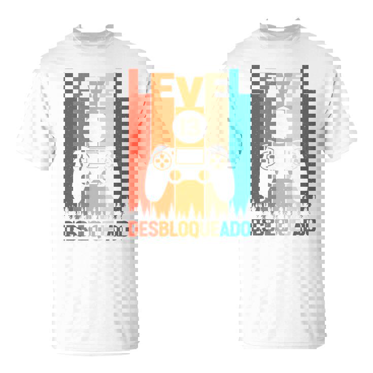 Nivel 13 Desbloqueado Gaming 13 Cumpleaños Bddayideo Gamer Manga Larga Camiseta unisex