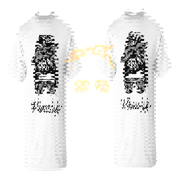Nonni Leopard Messy Bun Mother's Day For Grandmothers T-Shirt