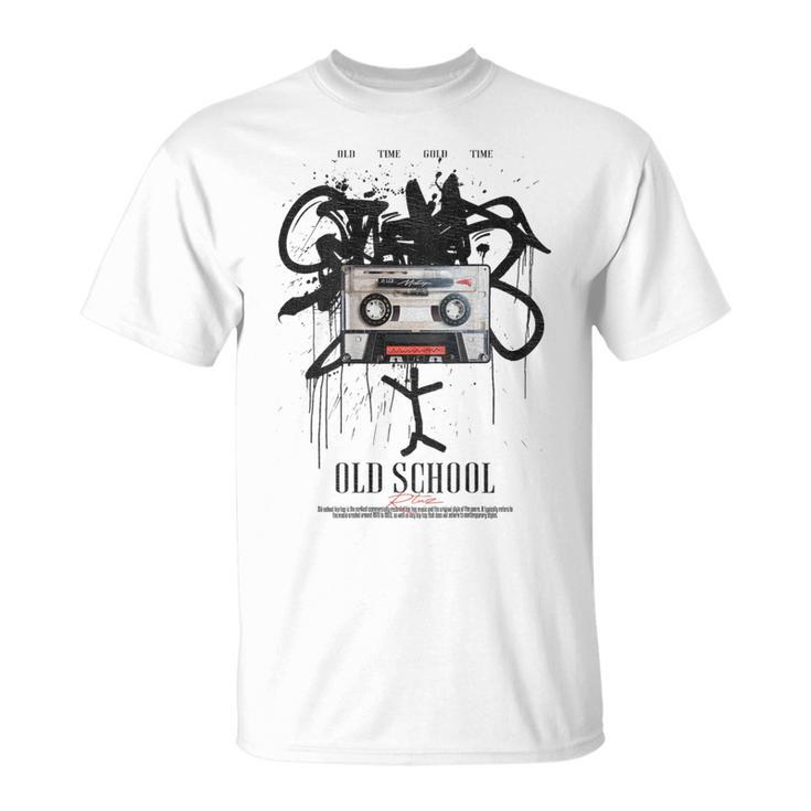 Old School Backprint Music Tapeintage Mixtape Cassette T-Shirt