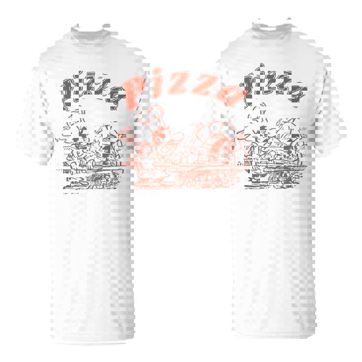 Pizza Box Cardboard Italian Retro Logo T-Shirt