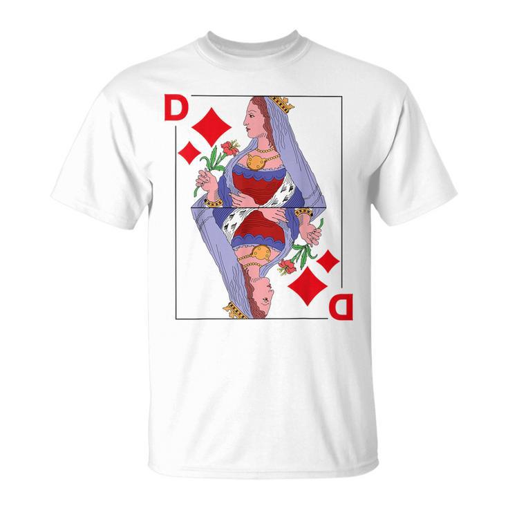 Playing Card Lady Queen Checked Card Costume Fancy Dress Groups T-Shirt