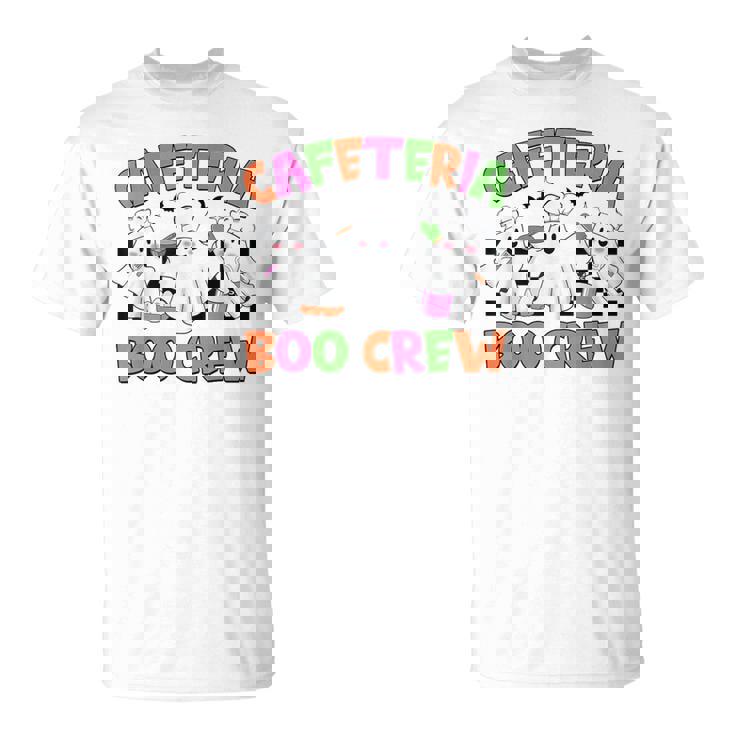 Retro Cafeteria Boo Crew Cafeteria Worker Ghost Halloween T-Shirt