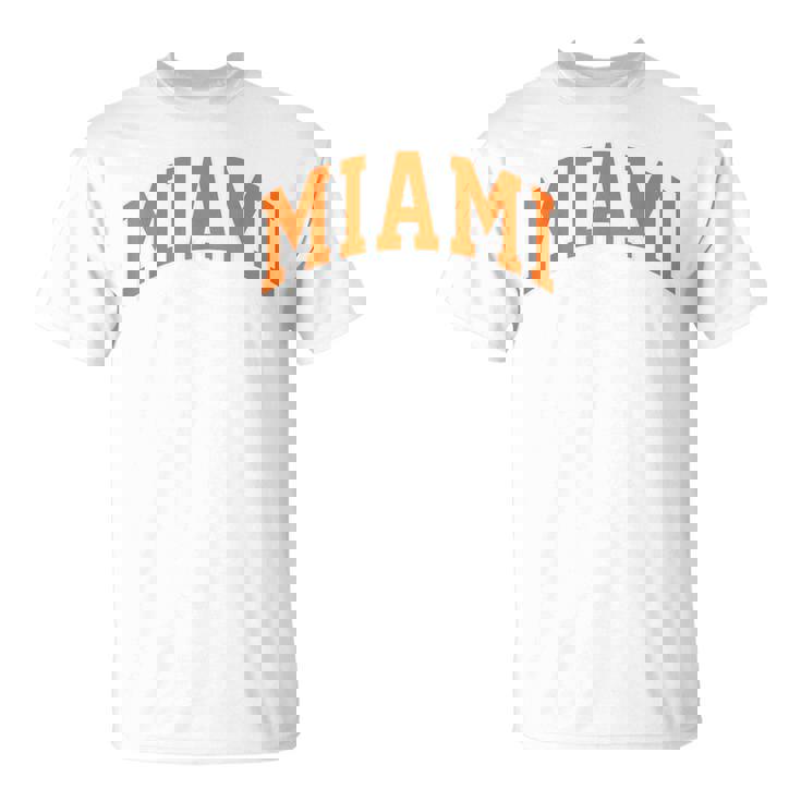 Retro Miami Miami Vintage Classic Orange Green Fl T-Shirt
