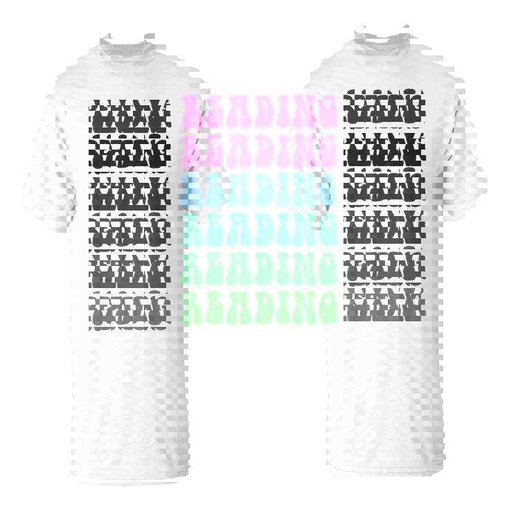 Retro READING Teacher Libraries Vibes Reading Teach T-Shirt