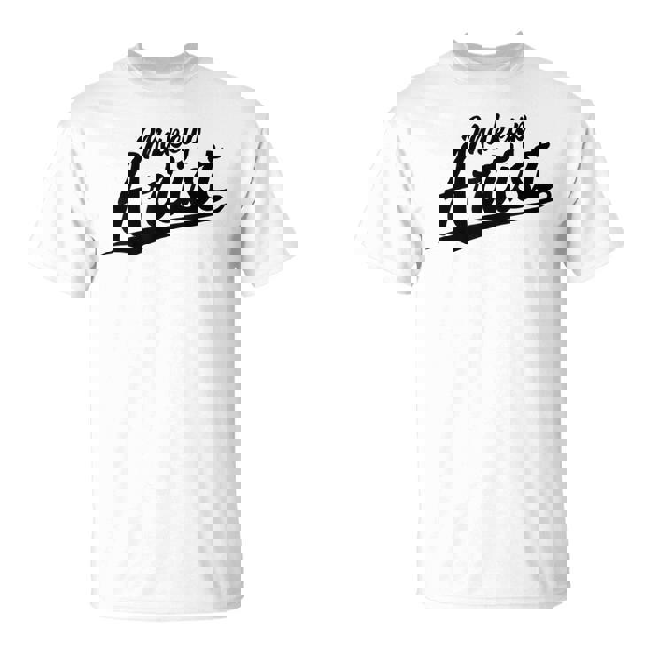 Retro Swoosh Job Title Makeup Artist Camiseta unisex