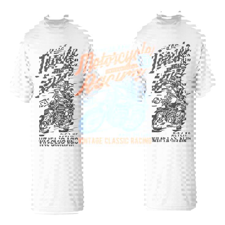 Retro Vintage Style Motorcycle Racing Distressed T-Shirt