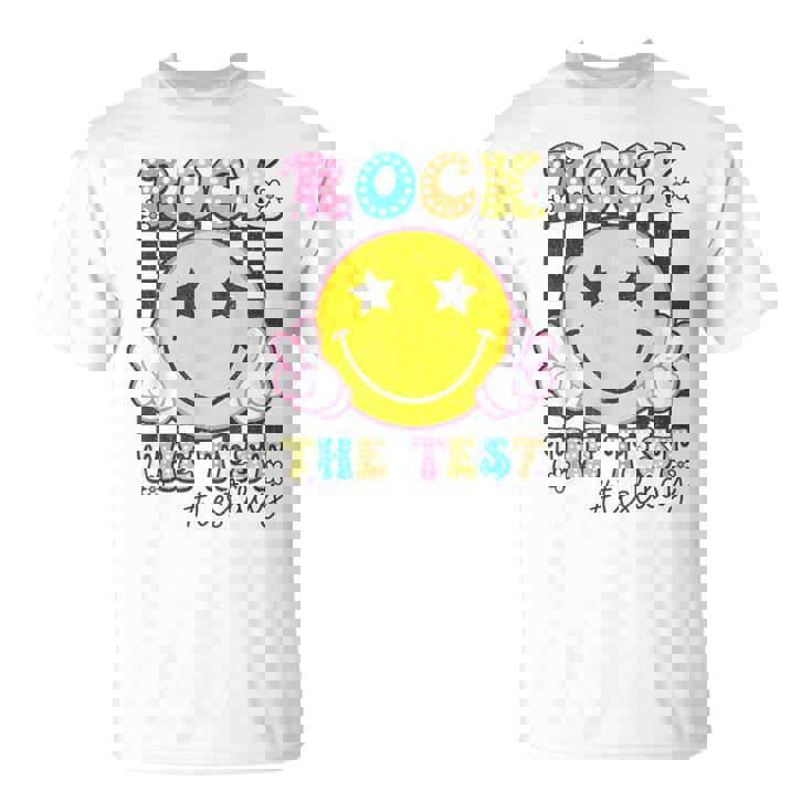 Rock The Test Testing Day Retro Motivational Teacher Student T-Shirt