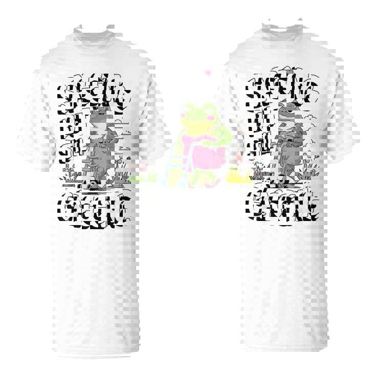 Sagging But Still Gagging Meme Frog Humor Girls T-Shirt