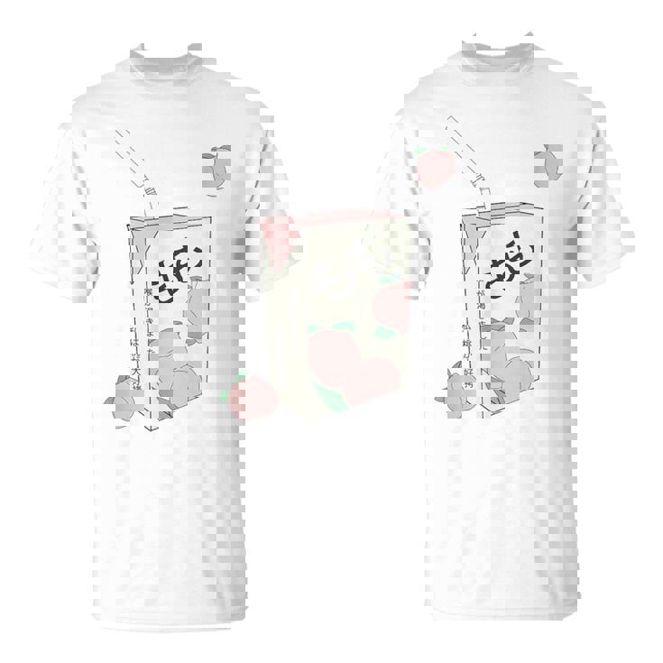 Texto Japonés De Los 90 Jugo De Durazno Estético Otaku Anime T-Shirt