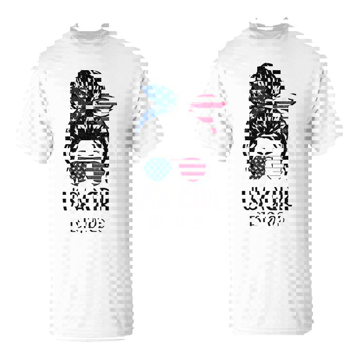 Us Citizen Est 2025 New Citizenship American Usa Girl 2025 T-Shirt