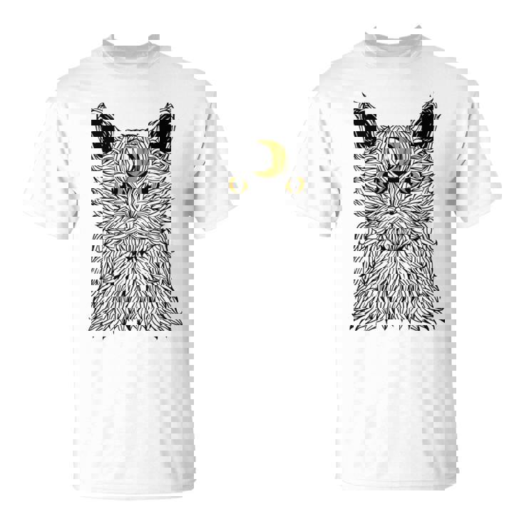 Vaporwave Cat And Moon For Cats Lover Manche Longue T-Shirt