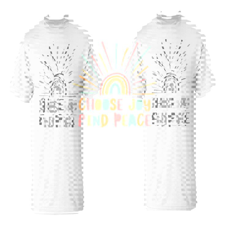 Vintage Choose Joy Find Peace Mensaje Positivo Manga Larga Camiseta unisex