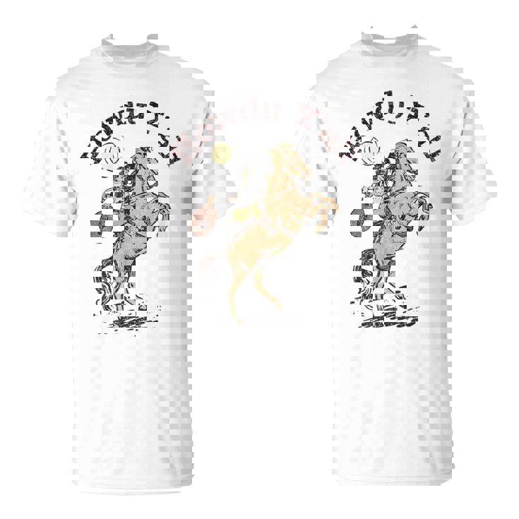 Vintage Howdy Y'All Rodeo Western Country Southern Cowgirl T-Shirt