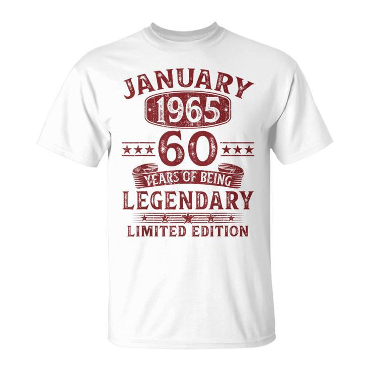 Vintage January 1965 60Th Birthday T-Shirt