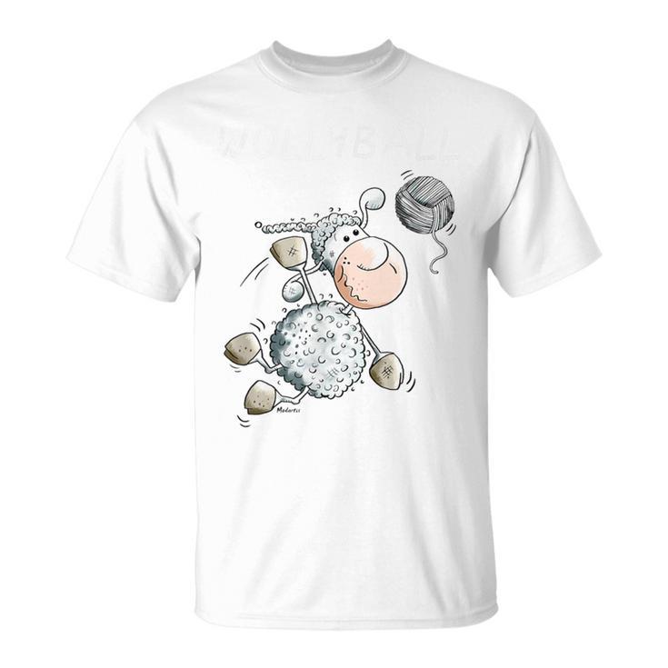 Wollyball Iolleyball Sheep Word Game Funolleyball Player T-Shirt