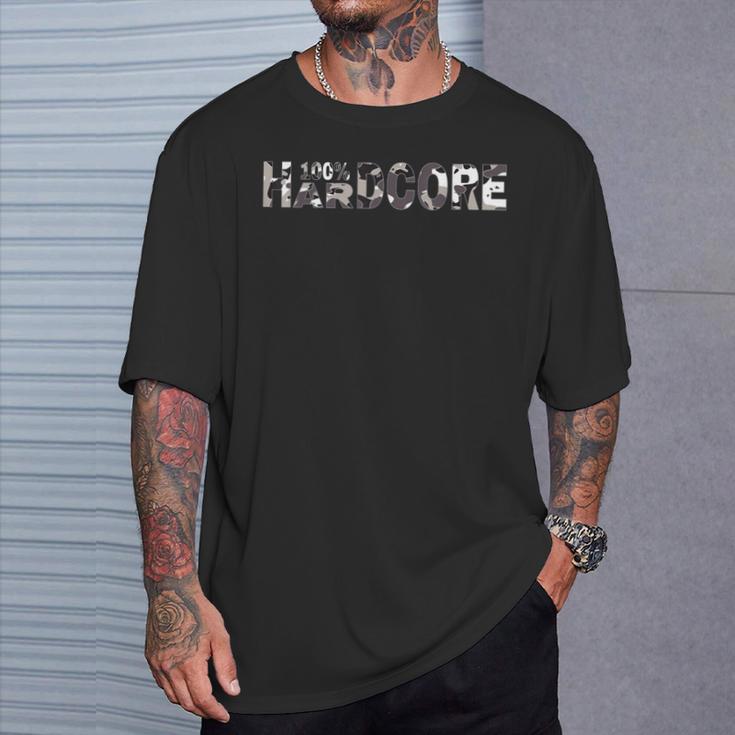 100 Hardcore Camouflage For Festivals T-Shirt Geschenke für Ihn