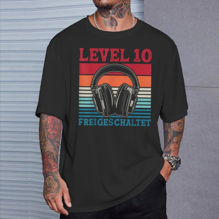 10Th Birthday Boysideo Gamer Level 10 Unlocked Boys T-Shirt Geschenke für Ihn