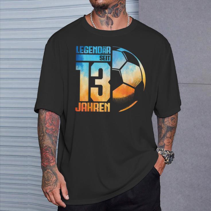 13Th Birthday Decoration Football Player 13 Years Boy Nager T-Shirt Geschenke für Ihn