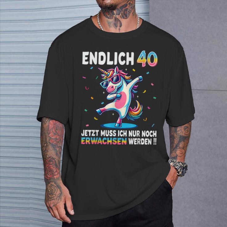 40Th Birthday Woman Man Party Outfit Unicorn T-Shirt Geschenke für Ihn