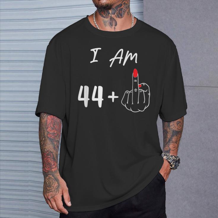 I Am 44 Plus 1 Middle Finger For A 45Th Birthday T-Shirt Geschenke für Ihn