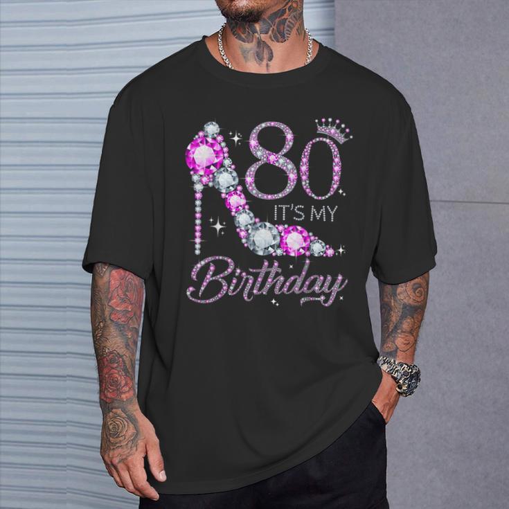 80 It's My Birthday 80 Years Old 80Th Birthday Girl Lady T-Shirt Geschenke für Ihn